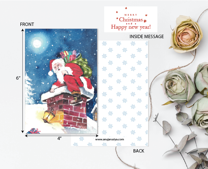 Christmas Greeting | Santa on the roof
