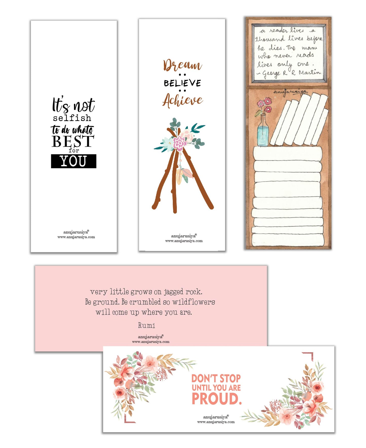 Mindfulness bookmarks