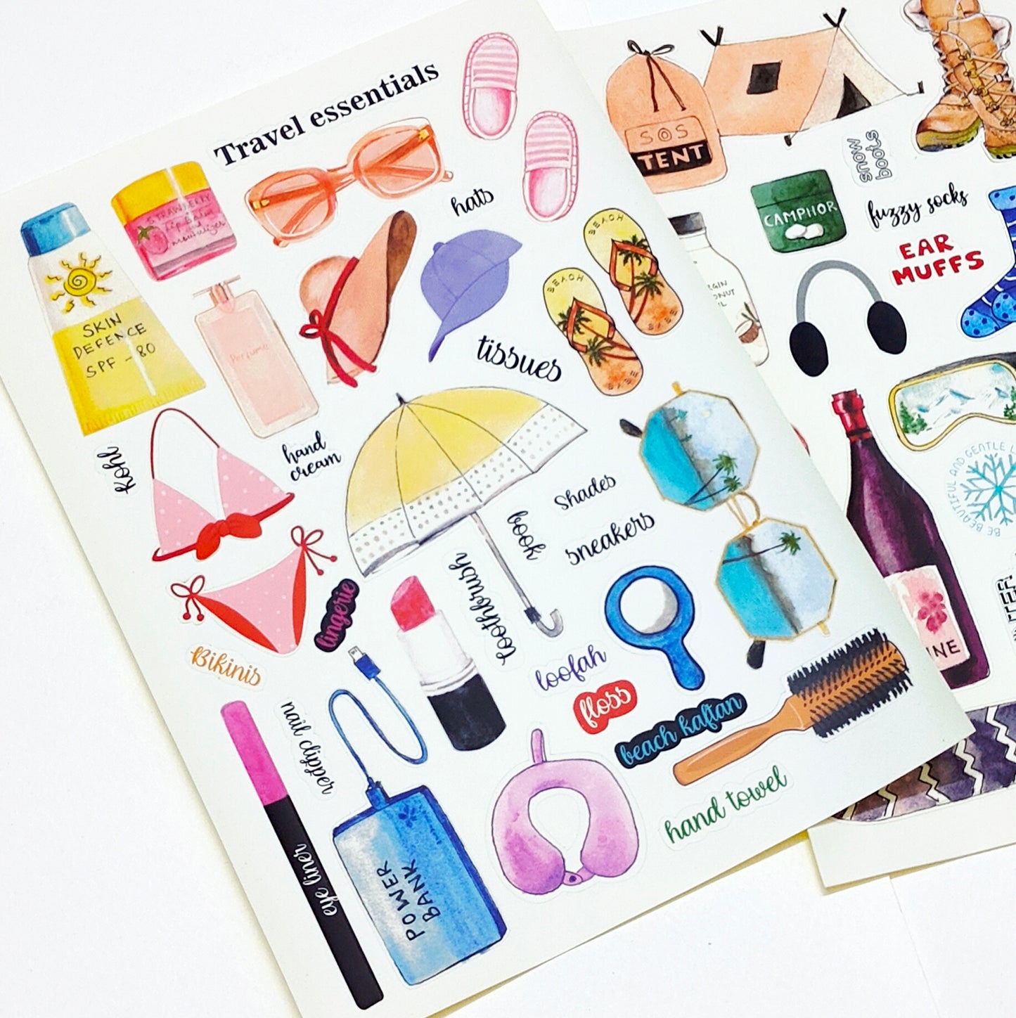 Travel Stickers |5 A5 sheets | 110 unique stickers | perfect for Scrapbook and Journaling