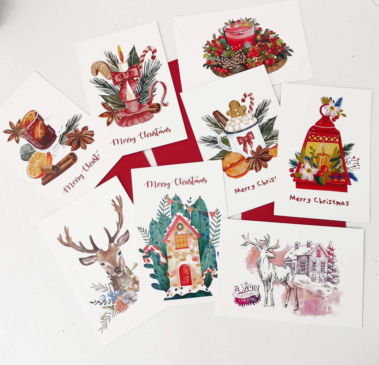 Merry Christmas | Postcards | Set of 8