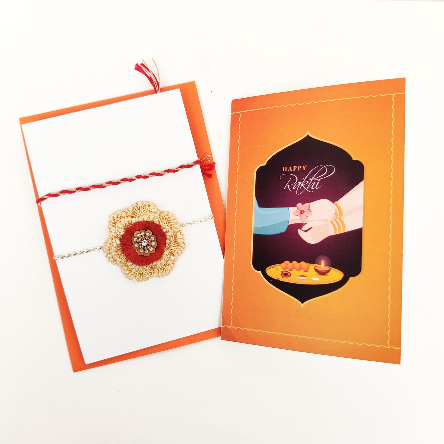 Crochet and bead Rakhi | Handmade | Greeting and Rori rice