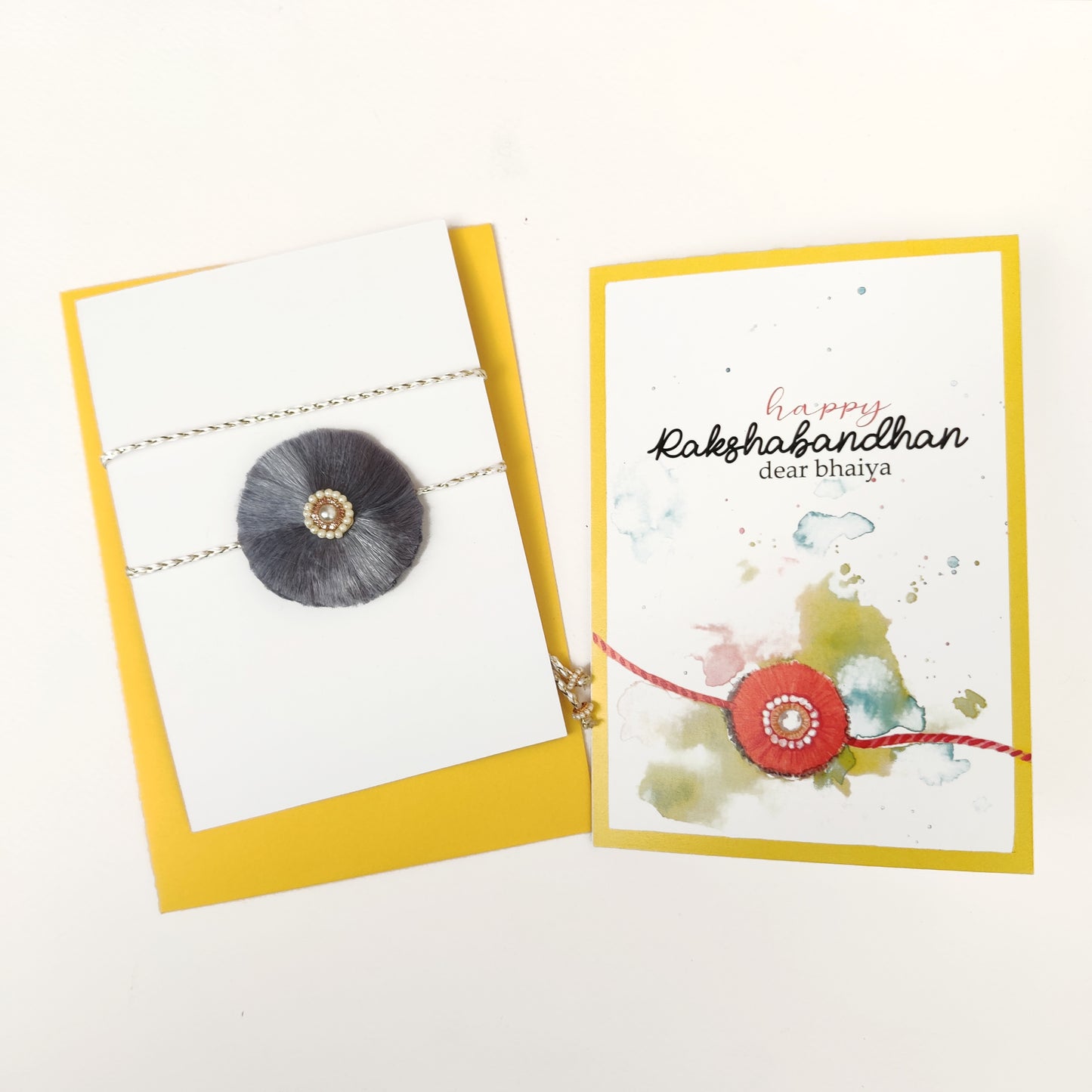 Resham Phool Rakhi | Grey | Handmade