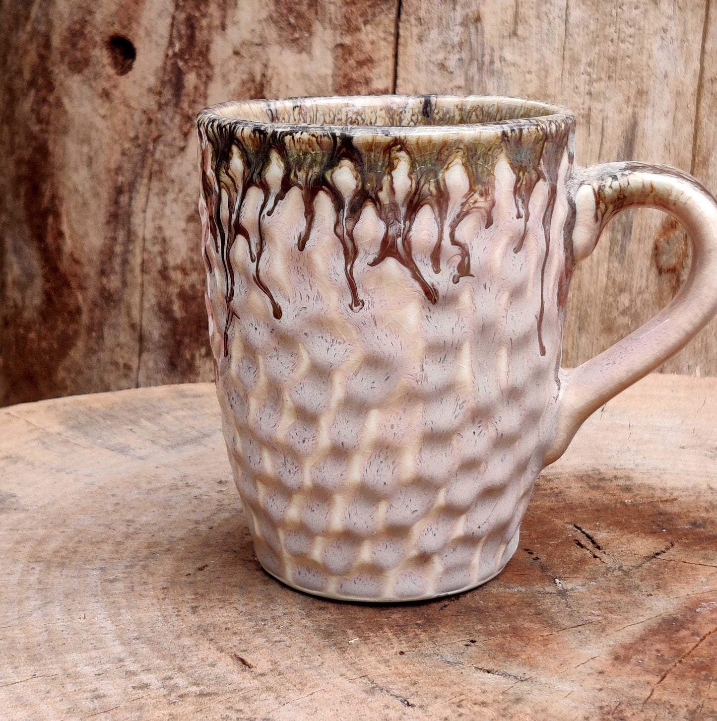 Pinched Stoneware Tactile Mug | Pink