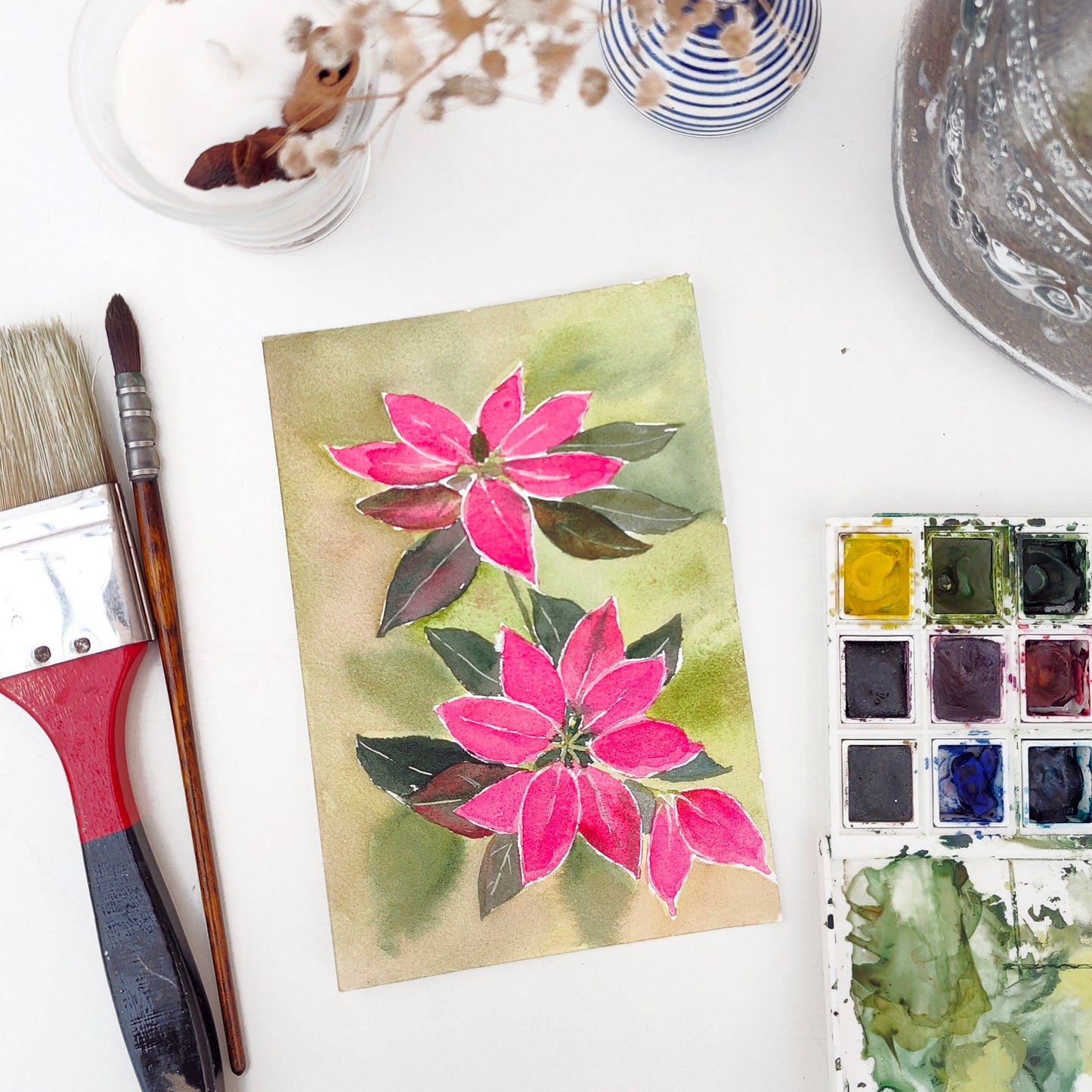 Poinsettia Postcard