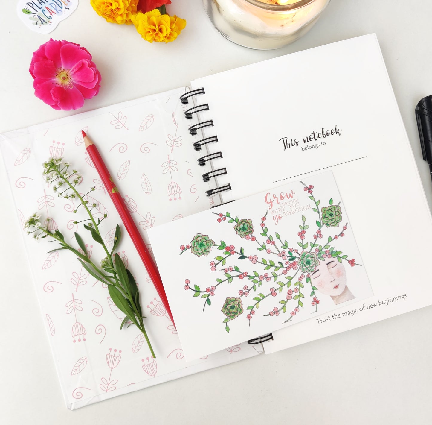 Rose Bloom Notebook | 6" X 8.5"