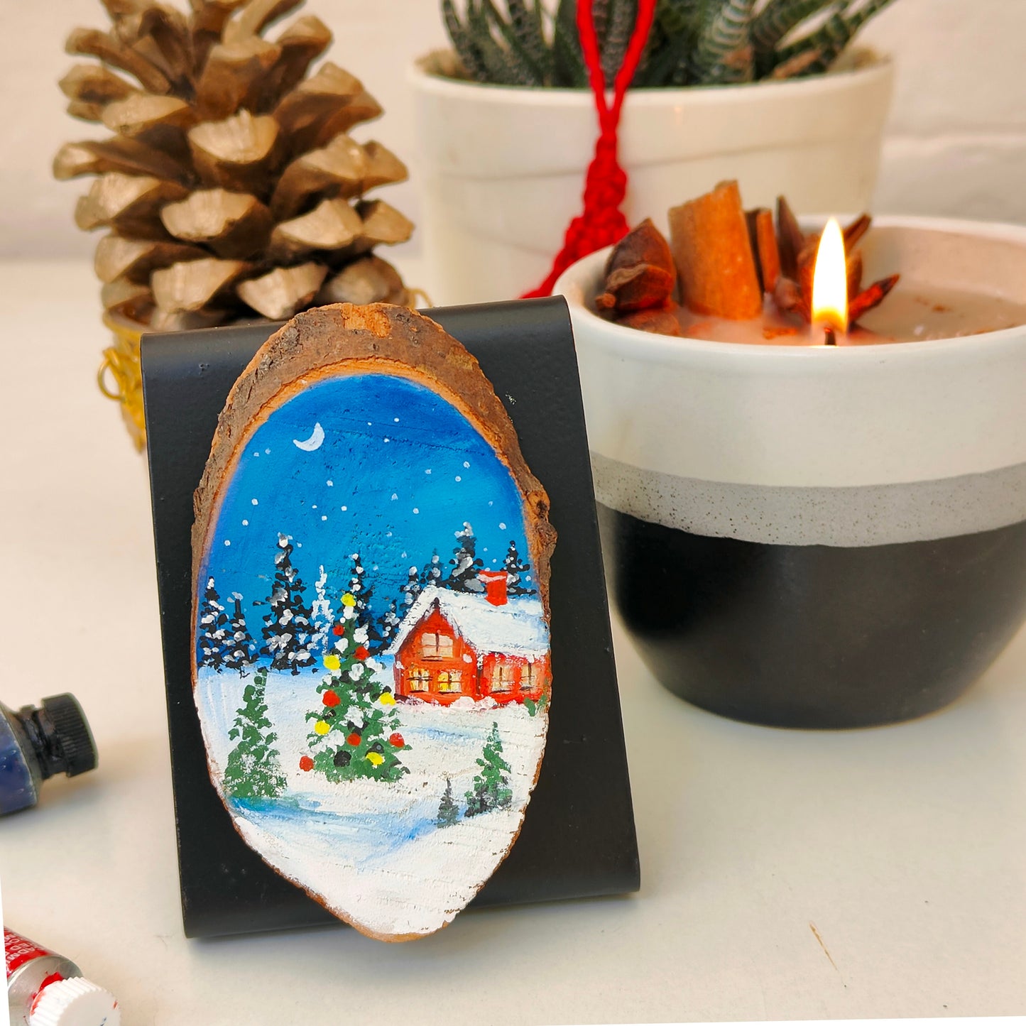 Barn handmade magnet | Wood