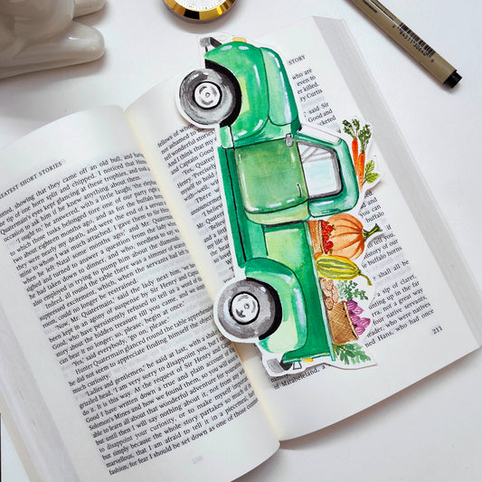 Veggie truck | handmade bookmark