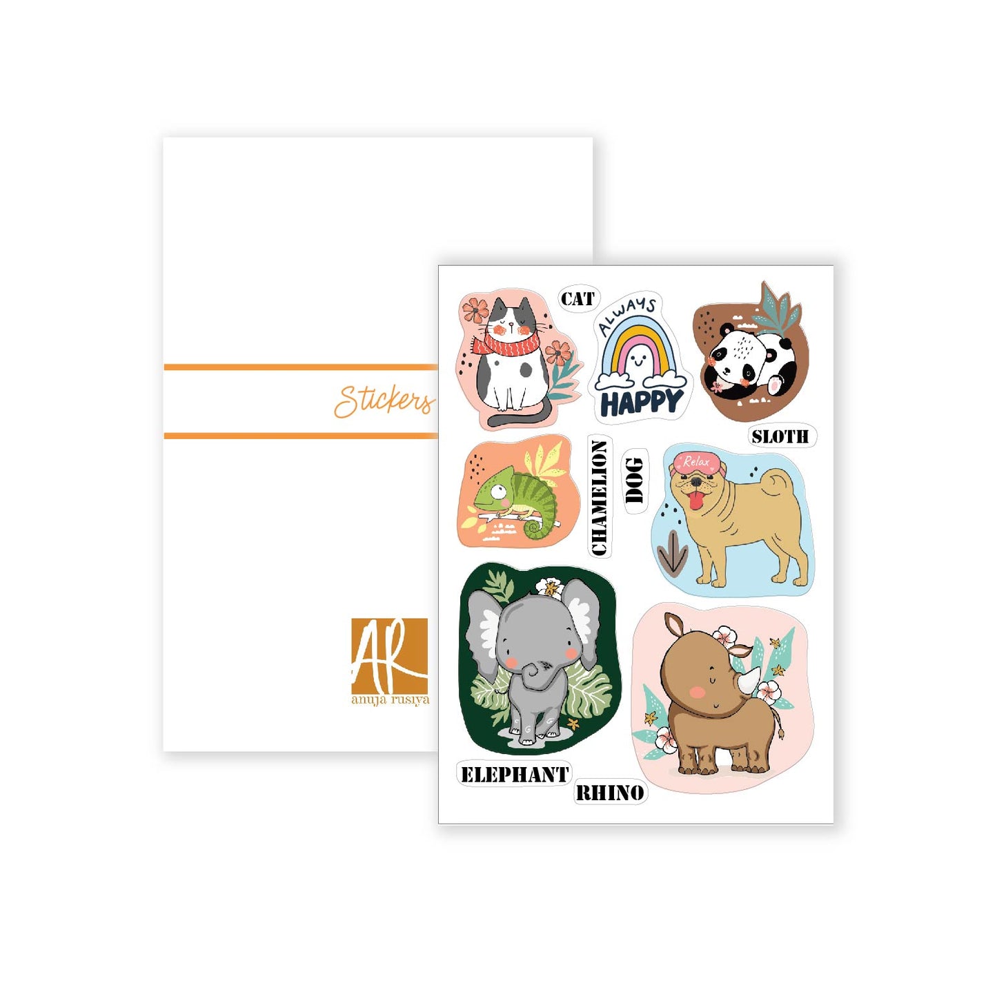 Cute Cartoon animal Stickers | Perfect for kids learning and projects
