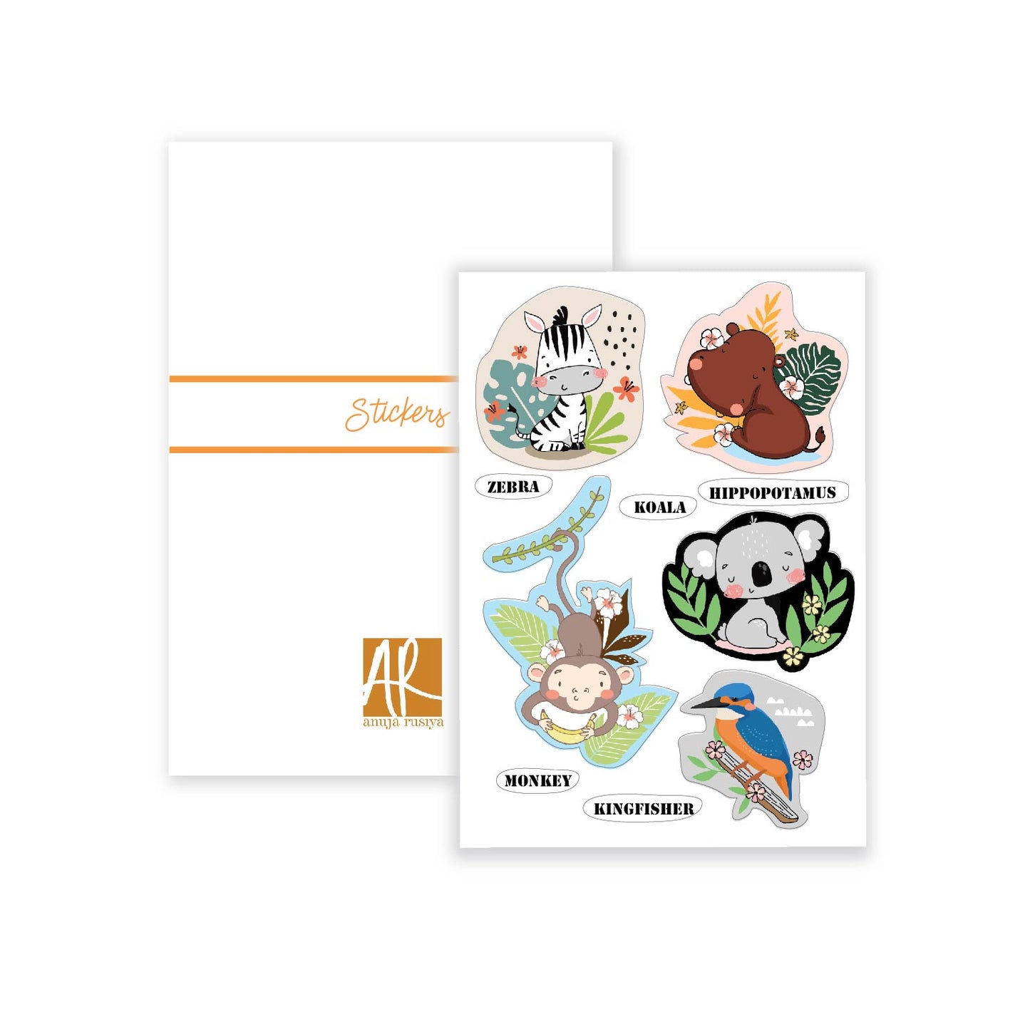 Cute Cartoon animal Stickers | Perfect for kids learning and projects
