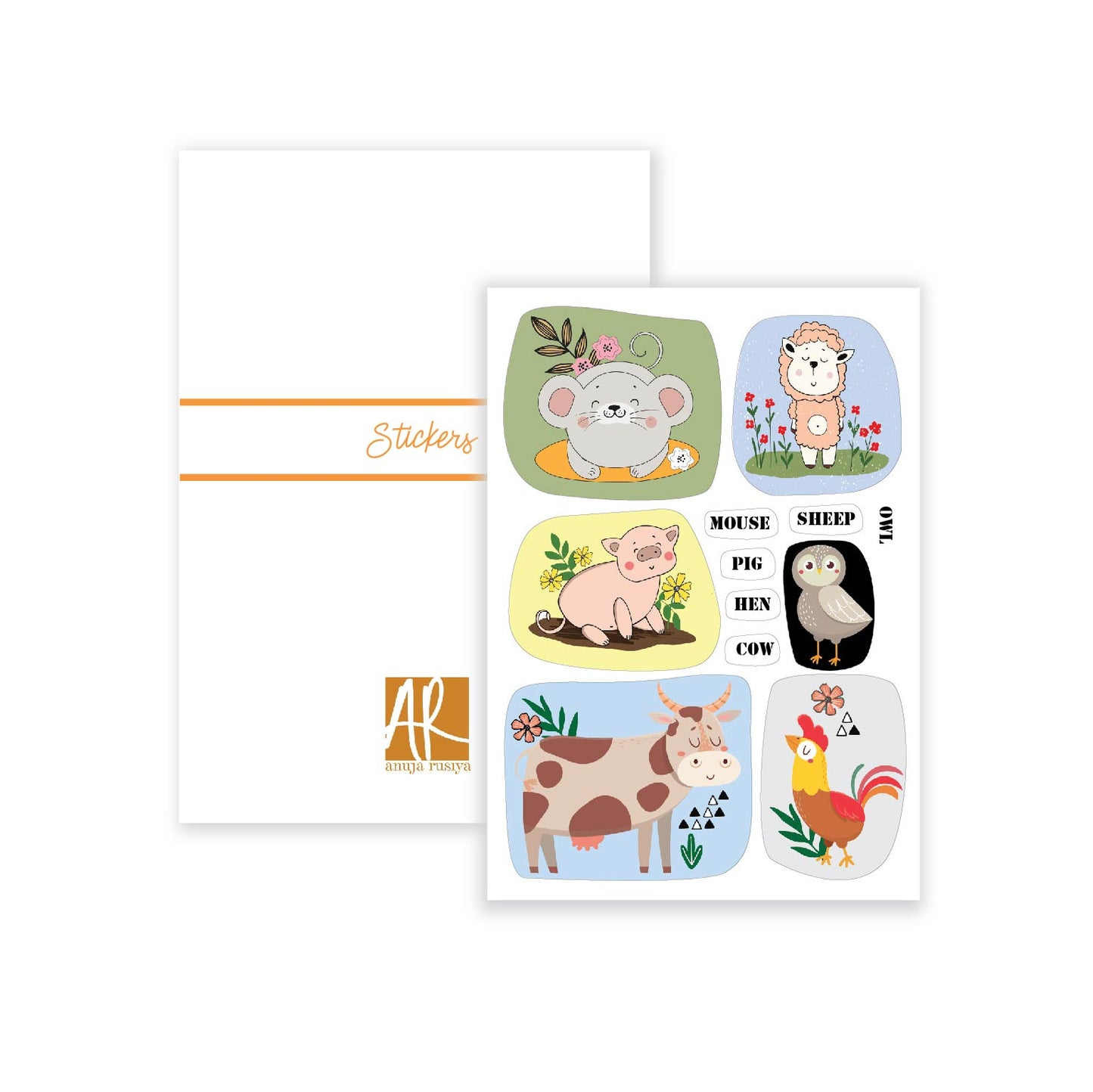 Cute Cartoon animal Stickers | Perfect for kids learning and projects