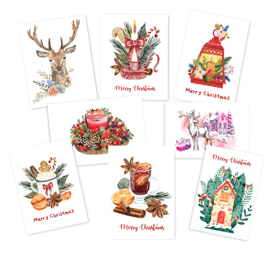 Merry Christmas | Postcards | Set of 8