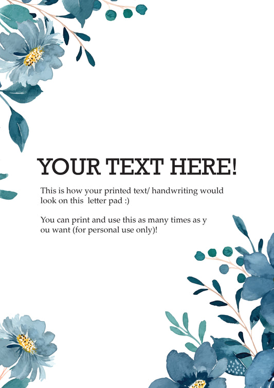 Printable Floral Letter pad