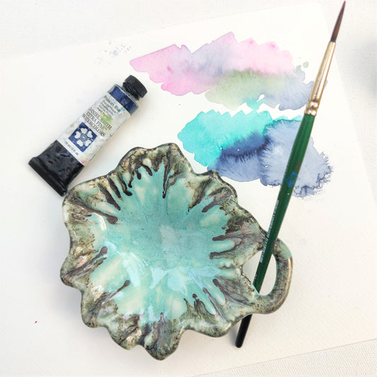 Glazed Floral Palette | Brush rest