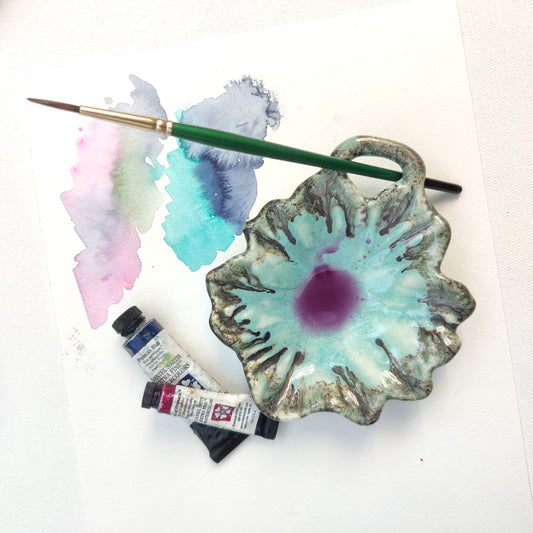 Glazed Floral Palette | Brush rest