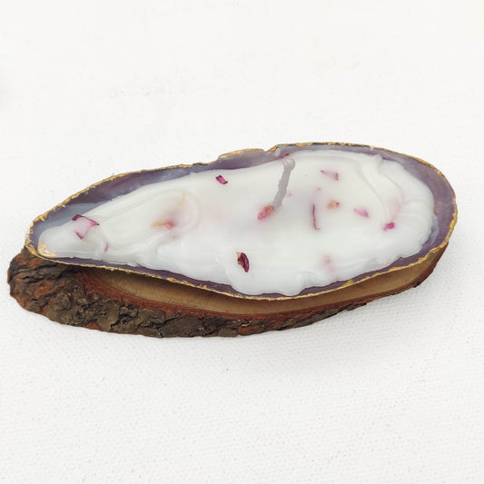 Oval Purple Shell Candle | 100% Soy wax | Vanilla Scented
