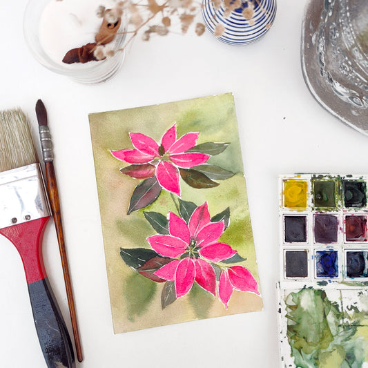 Poinsettia Postcard