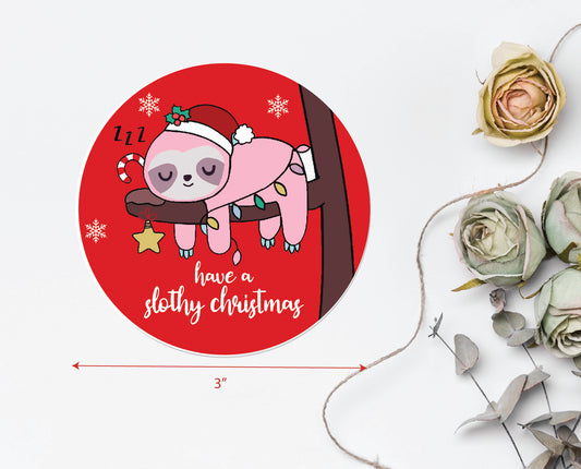 Slothy Christmas  | MDF magnet