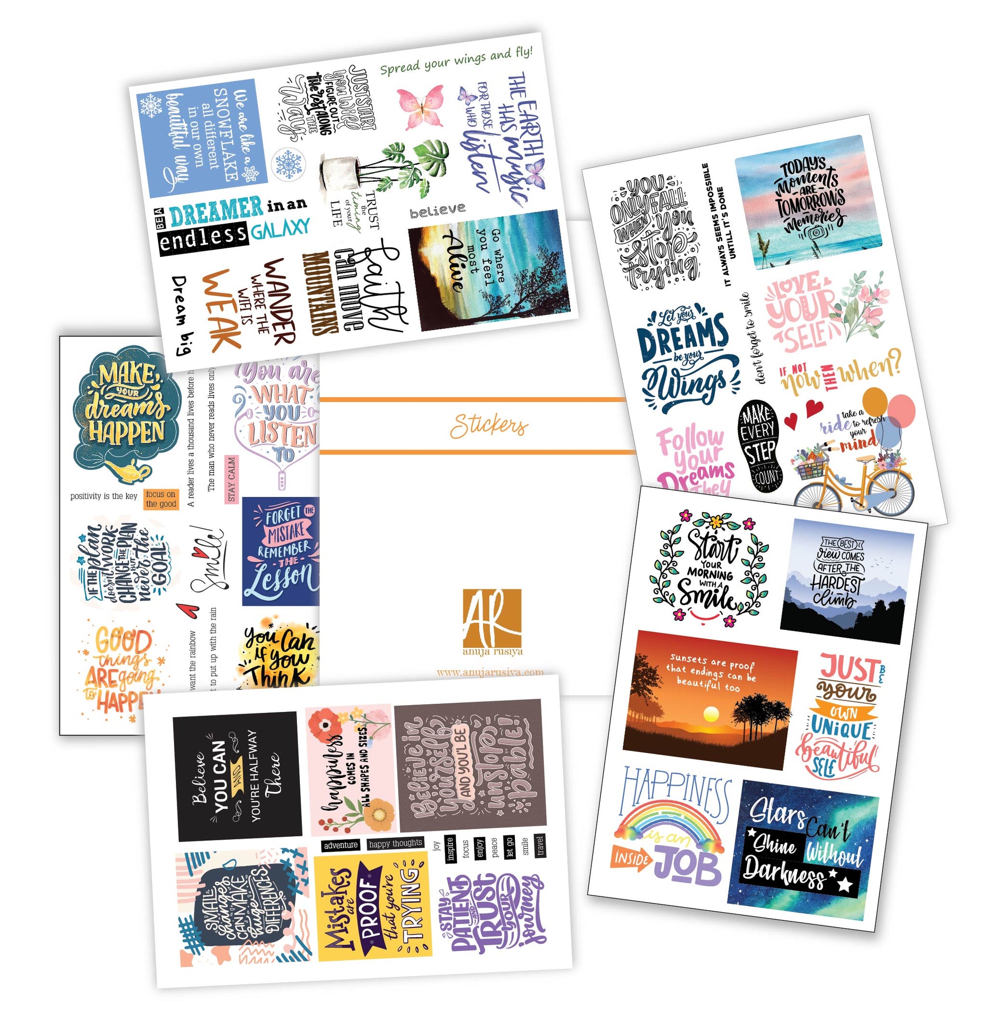 Travel Stickers, 5 A5 sheets, 110 unique stickers